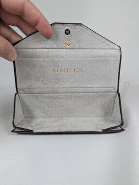 Gucci Guccissima Medium Folding Sunglasses Case Brown Micro GG OS Unisex